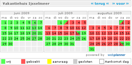 Bezettingslijst 3 maanden